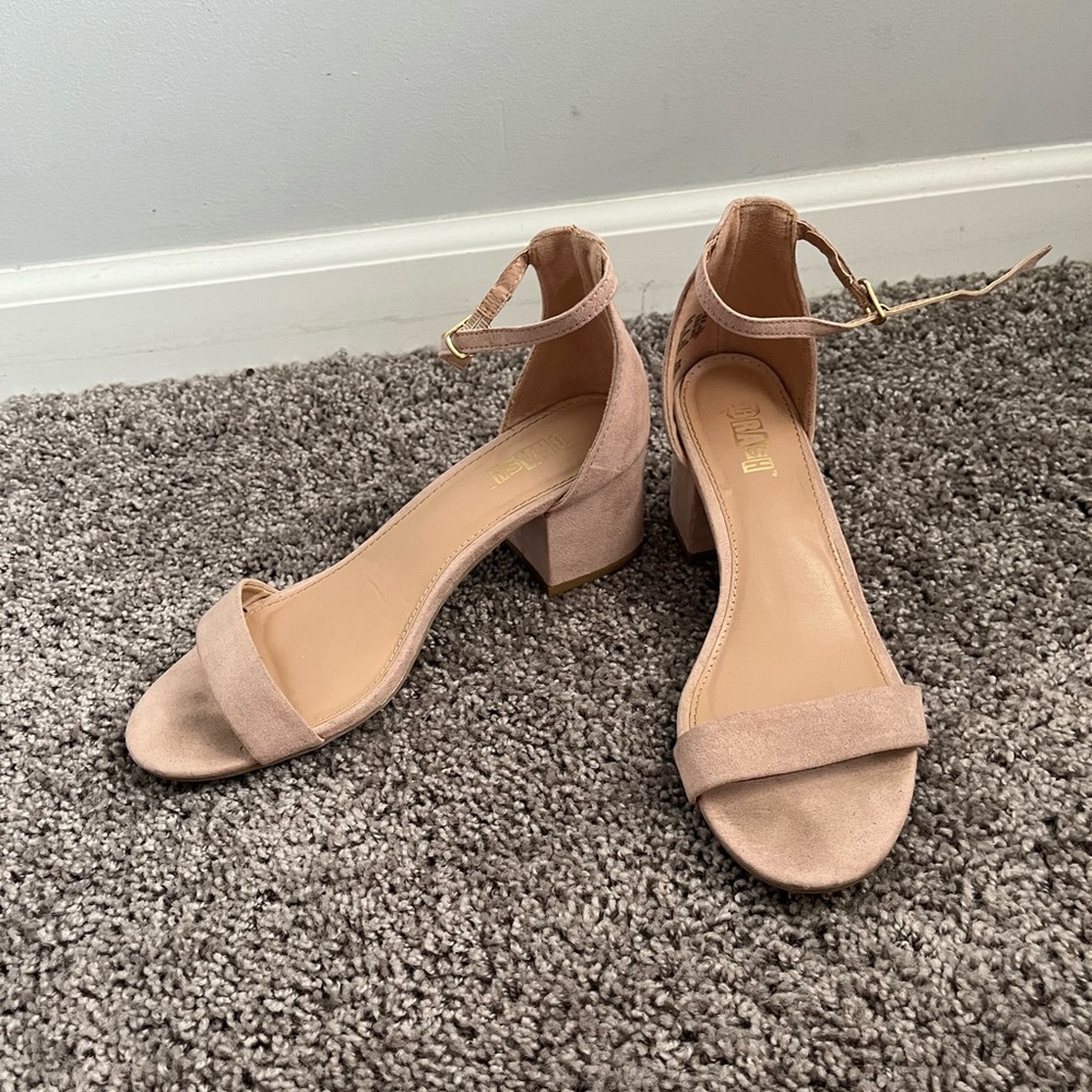 Tan heel sandals